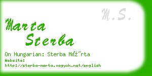 marta sterba business card